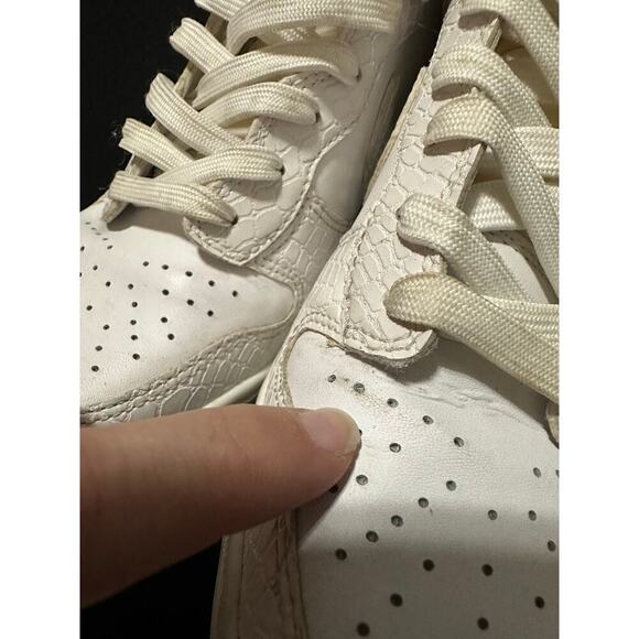 Nike Dunk Sky Hi Top Hidden Wedge Sneaker Women 8 Textured Croc Print Wedge Shoe - Picture 12 of 15